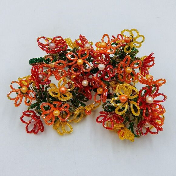 Pier 1 Imports One Beaded Daisy Napkin Rings Spring Set of 4 - Picture 5 of 5